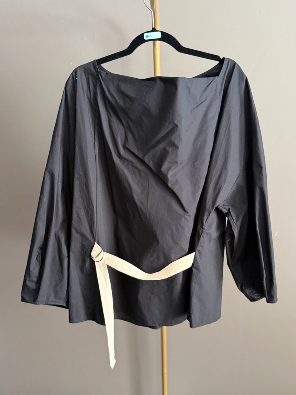 Banana Republic Reversible Boatneck Poplin Tie-Waist Black XL NWOT Top